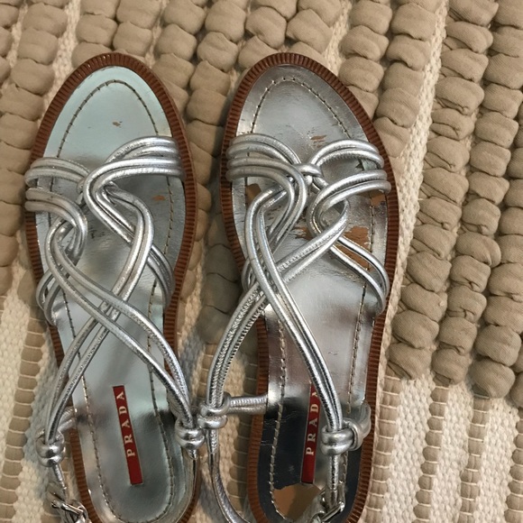 Silver Prada gladiator sandals 37 - Picture 4 of 8